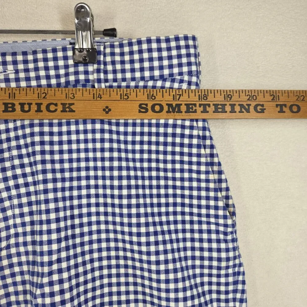 Polo Golf Blue & White Gingham Mens Fairway Shorts Sz 34 Preppy Plaid Gingham - Picture 4 of 11